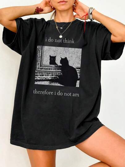 Women's Summer Loose Casual Mountain & Letter Print